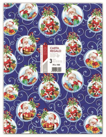 CARTA REGALO CONFEZIONATA IN BUSTA DA 3 FG. CARTA REGALO LWC 60 GR.   NATALE ASSORTITI