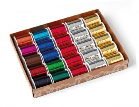 CONFEZIONE DA 25 ROCCHETTINI ART.8270  MT 10 6870 MM 10 COLORE LUCIDO METALLIZZATO