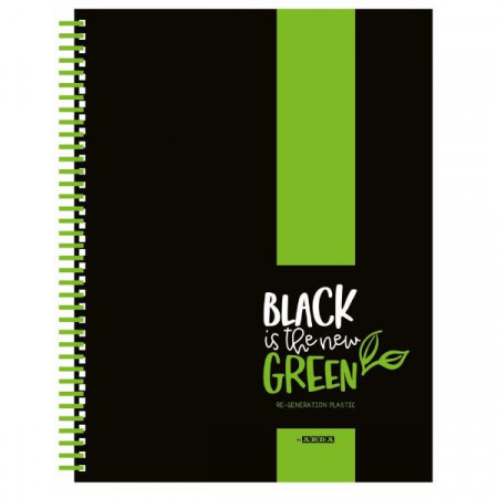 Spiralato A5 quadret.5 mm  BLACK IS THE NEW GREEN