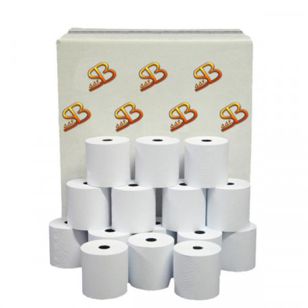 CASSA STAMPA OMOLOGA TIPO CARTA   TERMICA GR 55 QTÀ PER CONFEZIONE  10ROTOLI   FORO ANIMA  12 MM   DIAMETRO  67 MM  LARGHEZZA   57 MM