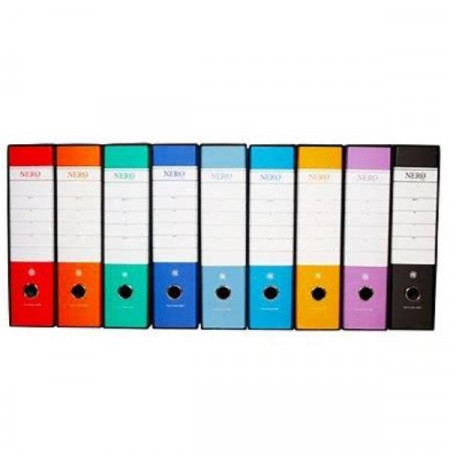 Registratori Nero  formato protocollo - dorso 8cm - f.to 28 5x35 cm rosso
