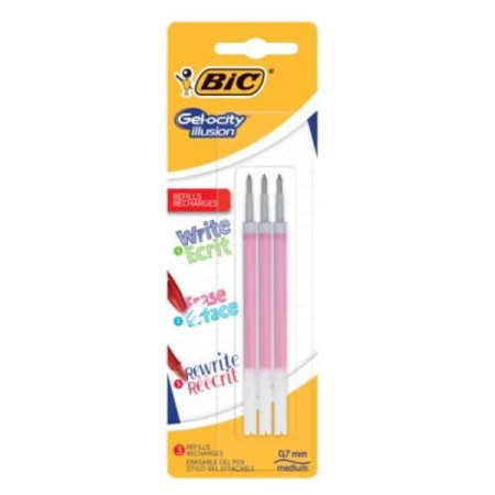 REFILL GEL ILLUS RED BL3 EU