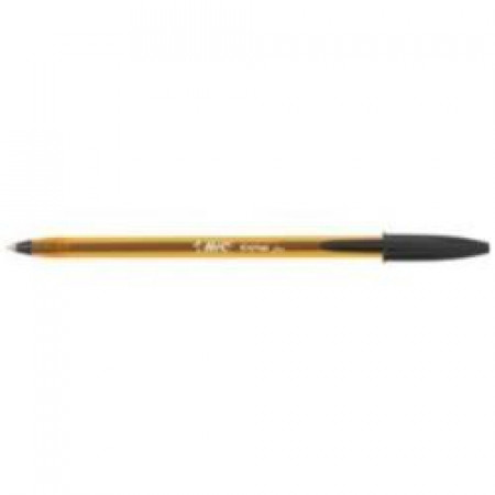 Penna a sfera Cristal nera  punta Fine -Bic- fusto esagnale trasparente per il controllo dell inchiostro (conf. 50 pz)