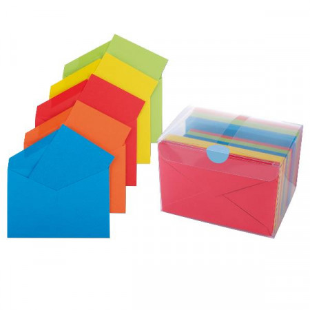 CONFEZIONE 100 BUSTE CON BIGLIETTO COLORE ROSSO                       FORMATO 4 (75 X 112 MM) - GRAMMI 100/225