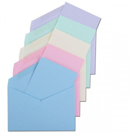 CONFEZIONE 100 BUSTE CON BIGLIETTO COLORE CELESTE                     FORMATO 9 (90 X 140 MM) - GRAMMI 100/225