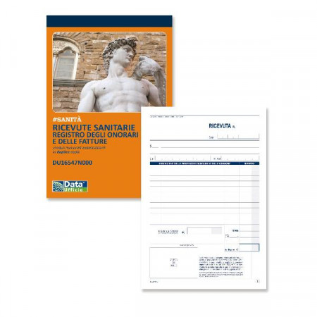 CF10 BLOCCHI RICEVUTE SANITARIE REGISTRO DEGLI ONORARI E DELLE FATTUREBLOCCO DI 50/50 COPIE AUTORICALCANTI NUMERATE  21.5X14.8 CM
