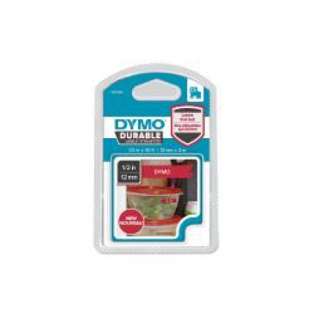 DYMO D1 Durable - 12 mm x 3 m       Bianco/Rosso PERMANENTE