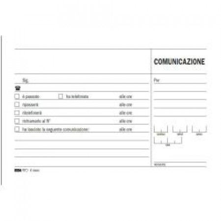 Blocco comunicazione 50x2 autoricalcante