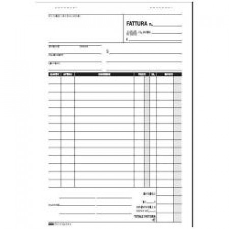 Blocco fattura 1 aliquota 50x2 autoricalcante 23x15