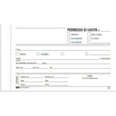 Blocco permesso uscita 50x2 autoricalcante f.to 9 9x17