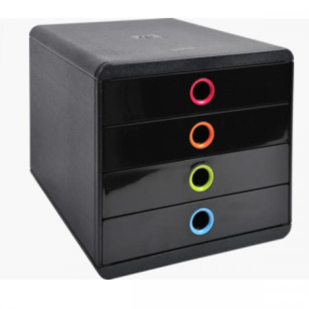 POP-BOX 4 CASSETTI CHIUSI NERO/ARLECCHINO
