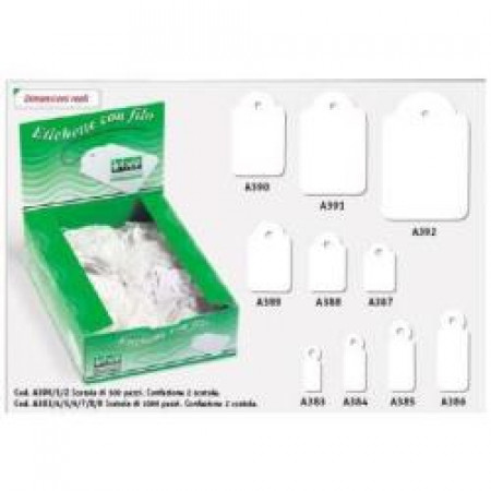 2 SCATOLE DA 500 ETICHETTE CON FILO