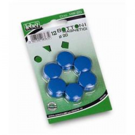 BLISTER 12 MAGNETI DIA.20 MM.BLU