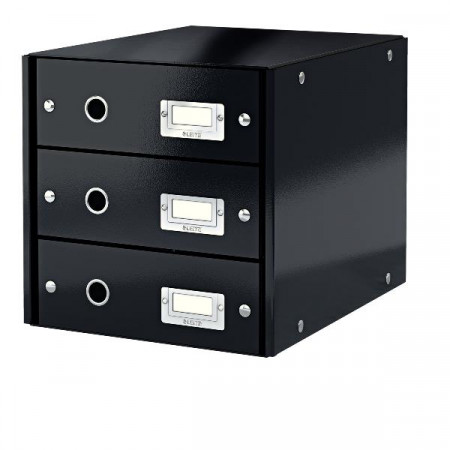 CLICK   STORE CASSETTIERA 3 CASSETTI NERO
