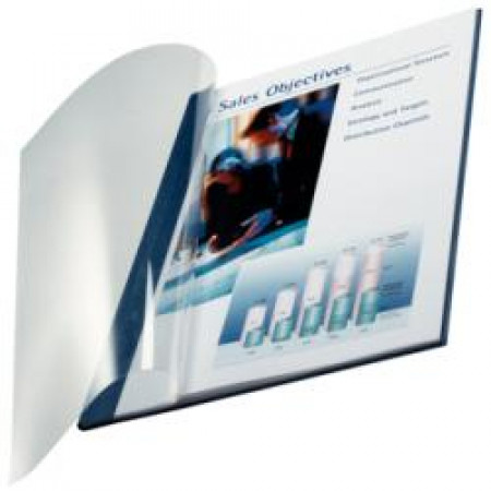 SC10 pzimpressBIND copertina flessibile fronte trasp. - f.to A4 dorso 3.5 mm (10-35 fogli)Blu