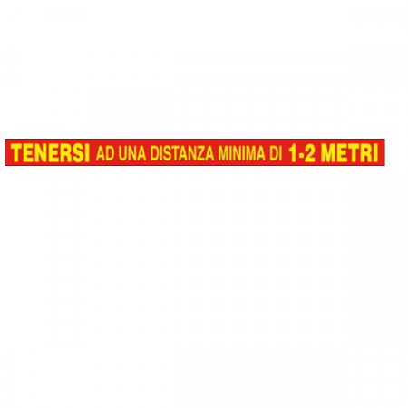 ADESIVO BIANCO  CM 100X7 - CARTELLO TENERSI AD UNA DISTANZA MINIMA DI 1 METRO (SEGNALETICA PER PAVIMENTO CON TRATTAMENTO ANTISCIVOLO)