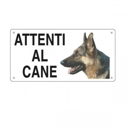 SEGNALE ALLUMINIO 300X200MM ATTENTI AL CANE