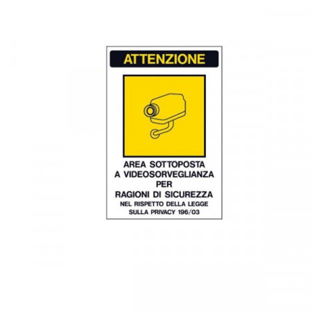 SEGNALE ALLUMINIO 300X200MM AREA VIDEOSORVEGLIATA
