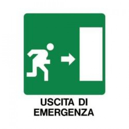 CARTELLO USCITA DI EMERGENZA A DESTRA 250X310