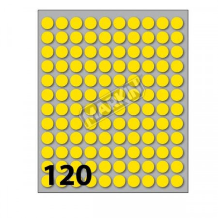CF1200 ETICHETTE ROTOND 10MM GIALLO