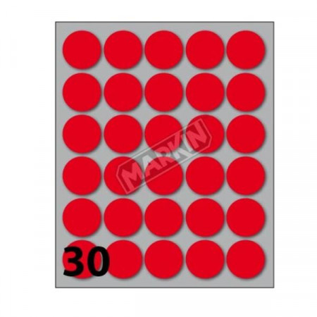 CF300 ETICHETTE ROTONDE 22MM ROSSO