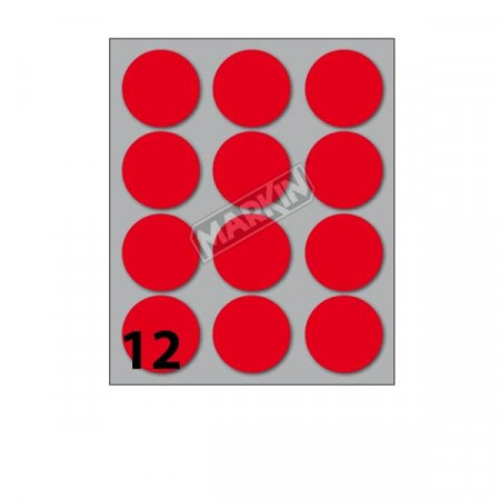 CF120 ETICHETTE ROTONDE 34MM ROSSO