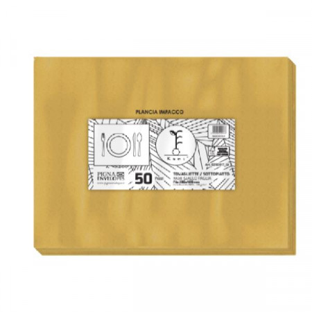 PAK. 50 - Tovaglietta  F.to 300x400\120gr. Riciclata 100   GIALLO PAGLIA