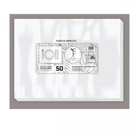PAK. 50 - Tovaglietta  F.to 300x400\120gr. Riciclata 100   BIANCA