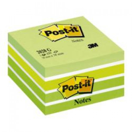 Cubi Post-it  Pastello 2028-G -  - 76x76 mm  Fg. 450  colori  verde pastello  verde neon  verde ultra (x2)  bianco (x3)  (Conf. 1)