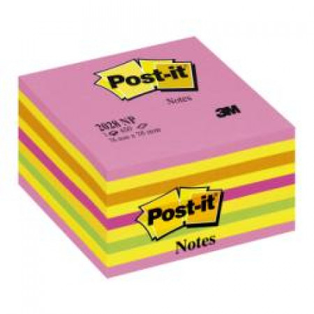 Cubi Post-it  Neon 2028 NP-  - 76x76 mm  Fg. 450  colori  rosa neon (x2)  giallo neon (x4)  arancio neon  rosa ultra  verde neon (Conf. 1)