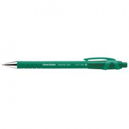 PENNA A SFERA A SCATTO FLEXGRIP ULTRACAPPUCCIO COLORE DELL INCHIOSTRO FUSTO GOMMATO IMPUGNATURA CON SCANALATURE- VERDE 1 MM (CONF.12)
