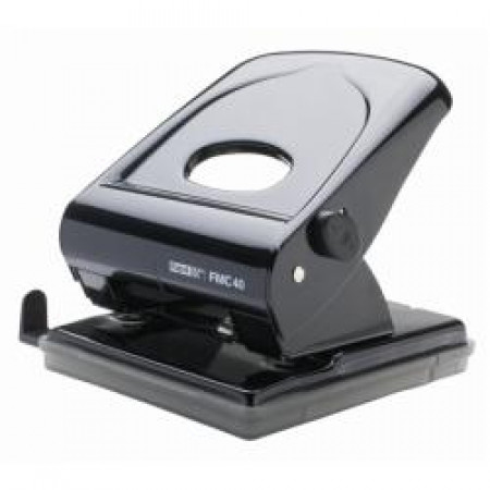 Perforatore FMC40 in metallo nero -- Fg. 2-40  ampio contenitore per i coriandoli e funzione bloccaggio (Conf. Box)
