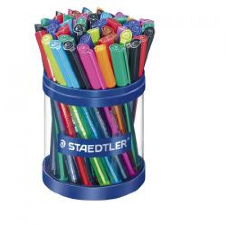 STAEDTLER BALL 432  BARATTOLO CON 50 PENNE A SFERA ASSORTITE.