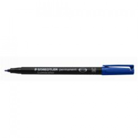 Penna Lumocolor Permanent blu 1 mm medio  adatta a qualsiasi superficie dry safe inchiostro permanente  (conf.10)