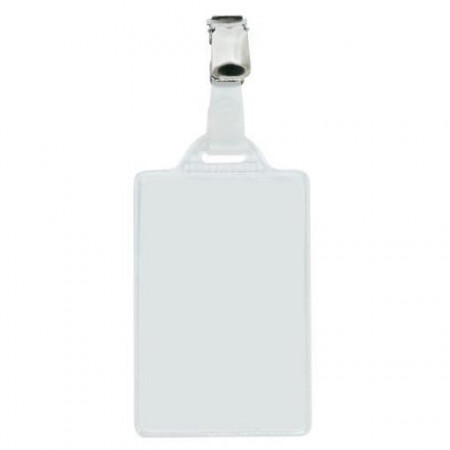 CF100 PASS 1E C.R VERTICALE 5.5X8.5 CM PVC TRASPARENTE ALTO SPESSORE  CON PINZETTA IN METALLO