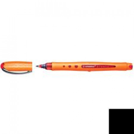 Stabilo bionic worker medio roller rosso ergonomico  fusto in gomma arancione   clip in metallo  scrittura scorrevole tratto 0 5mm (conf 10)