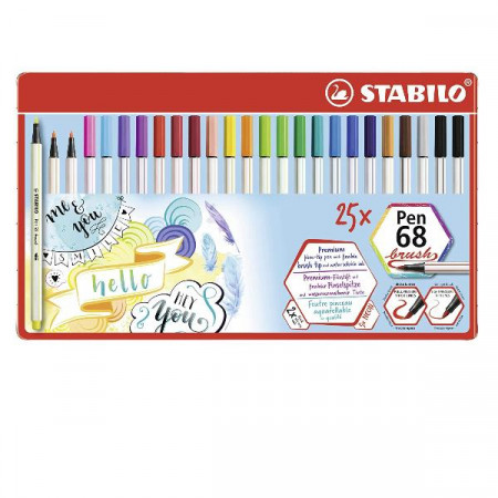 AST25 STABILO PEN68 BRUSH ASS METAL