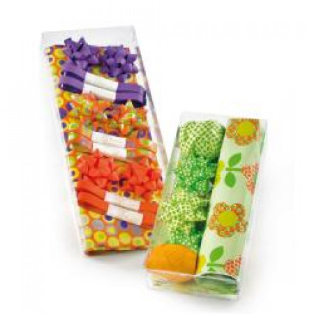 SCATOLA CARTA REGALO 6FG 70X100 6 STELLE ADESIVE E 2 OVINE NASTRO FANTASIA