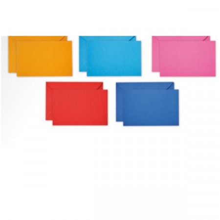 CF 100 BIGLIETTI + 100 BUSTE9X14CM FORMATO 9 - COLORI ASSORTITI