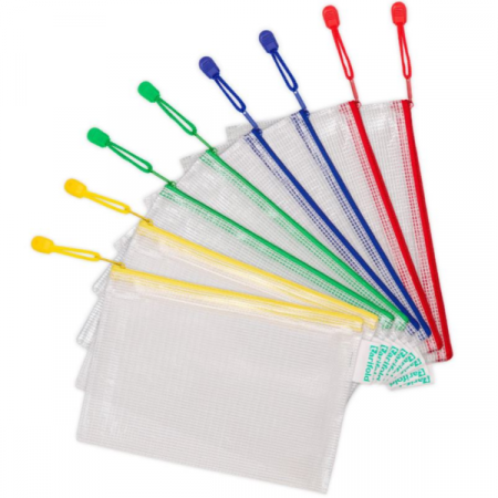 CF8Buste plast A6 con zip col ass