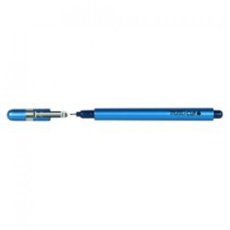 Tratto Clip blu punta 0 8 mm  tratto 0 3 mm  indeformabile  inchiostro base d acqua  tubetto di sostegno/clip acciaio inox (conf.12)