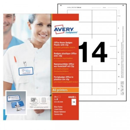 CF10 PORTABADGE OFFICE  BLU 37X75MM