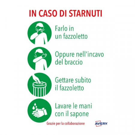 CF2 ETICHETTE ADESIVE PRESTAMPATE - PREVENZIONE VIRUS