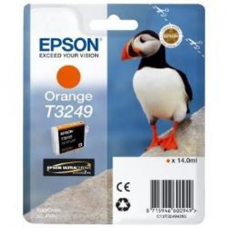 MATERIALE DI CONSUMO  CARTUCCE DI INCHIOSTRO  ULTRACHROME  HI-GLOSS2  T3249  PUFFIN  CONFEZIONE SINGOLA  1 X 14 0 ML ARANCIONE