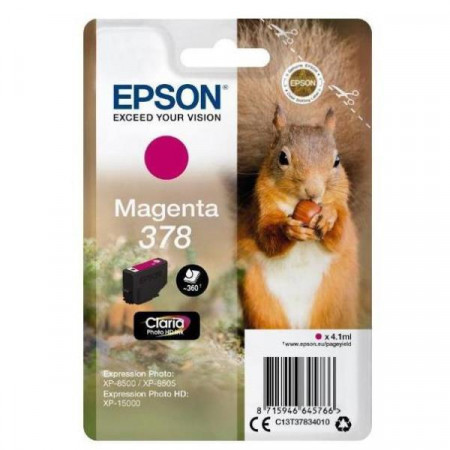CARTUCCE DI INCHIOSTRO, INCHIOSTRI CLARIA  PHOTO                      HD, 378, SCOIATTOLO, CONFEZIONE SINGOLA, 1 X 4,1 ML MAGENTA, STANDARD,