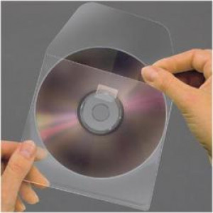 Porta CD adesivo polipropilene  con flap  (conf.6)