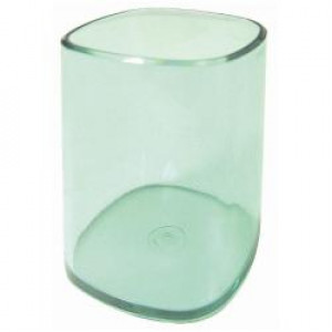 BICCHIERI PORTAPENNE -  - VERDE TRASPARENTE 65X65X95 MM  CON SPESSORE ELEVATO E OTTIMA STABILITÀ (CONF. 12)