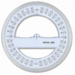 GONIOMETRO 360° DI 12 CM LINEA UNI - SMUSSO E BORDO INTERNO