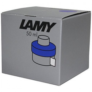 LAMY T52 BOTTIGLIA D'INCHIOSTRO BLU 50 ML CON CONTENITORE DI RACCOLTA INCHIOSTRO, PIEDE DI SUPPORTO IN SINTETICO CON ROTOLO DI CARTA