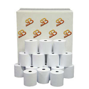 CASSA STAMPA OMOLOGA TIPO CARTA   TERMICA GR 55 QTÀ PER CONFEZIONE  10ROTOLI   FORO ANIMA  12 MM   DIAMETRO  67 MM  LARGHEZZA   57 MM